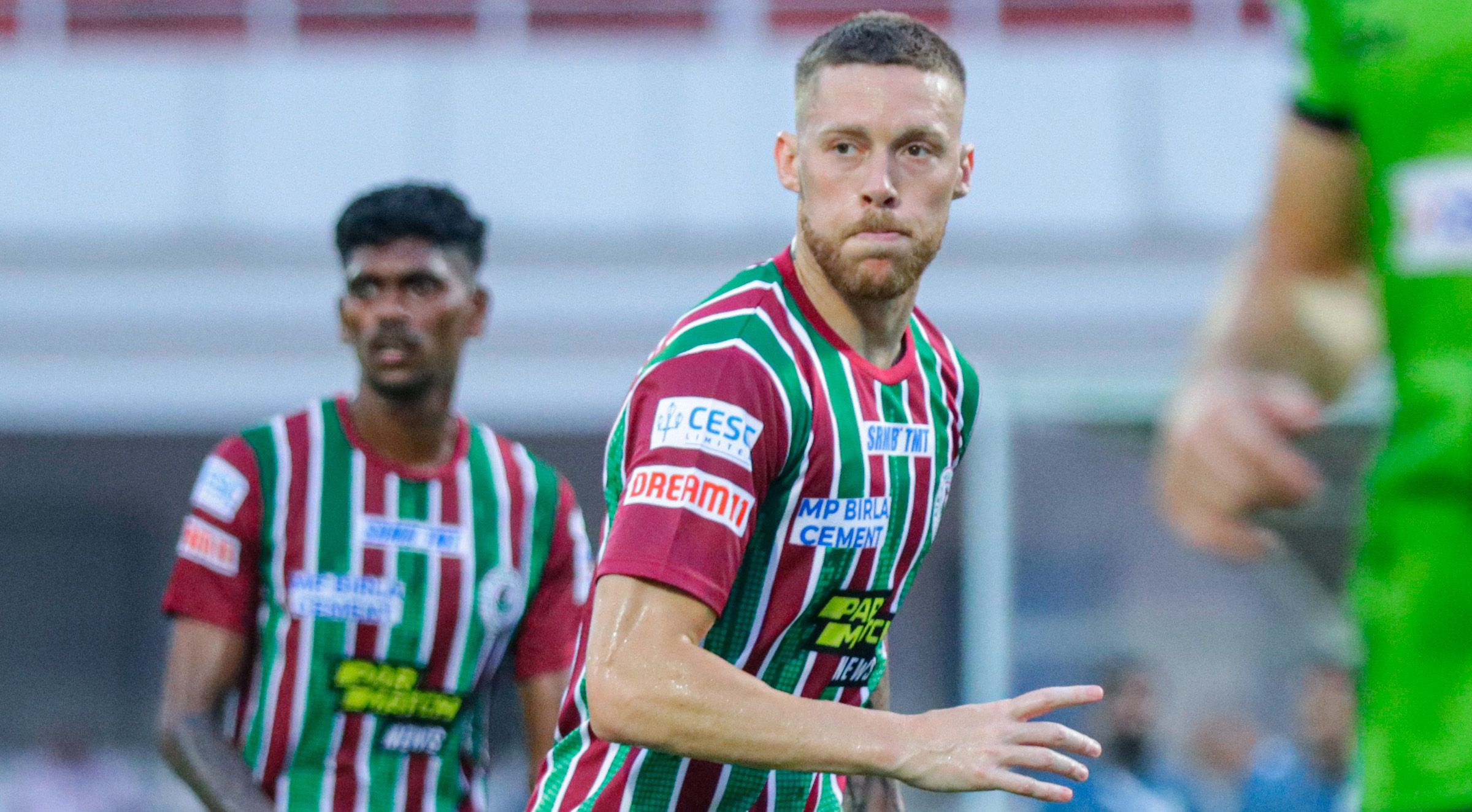 El barreño José Luis Espinosa 'Tiri', ayer con el ATK Mohun Bagan en el encuentro ante el Gokulam Kerala FC