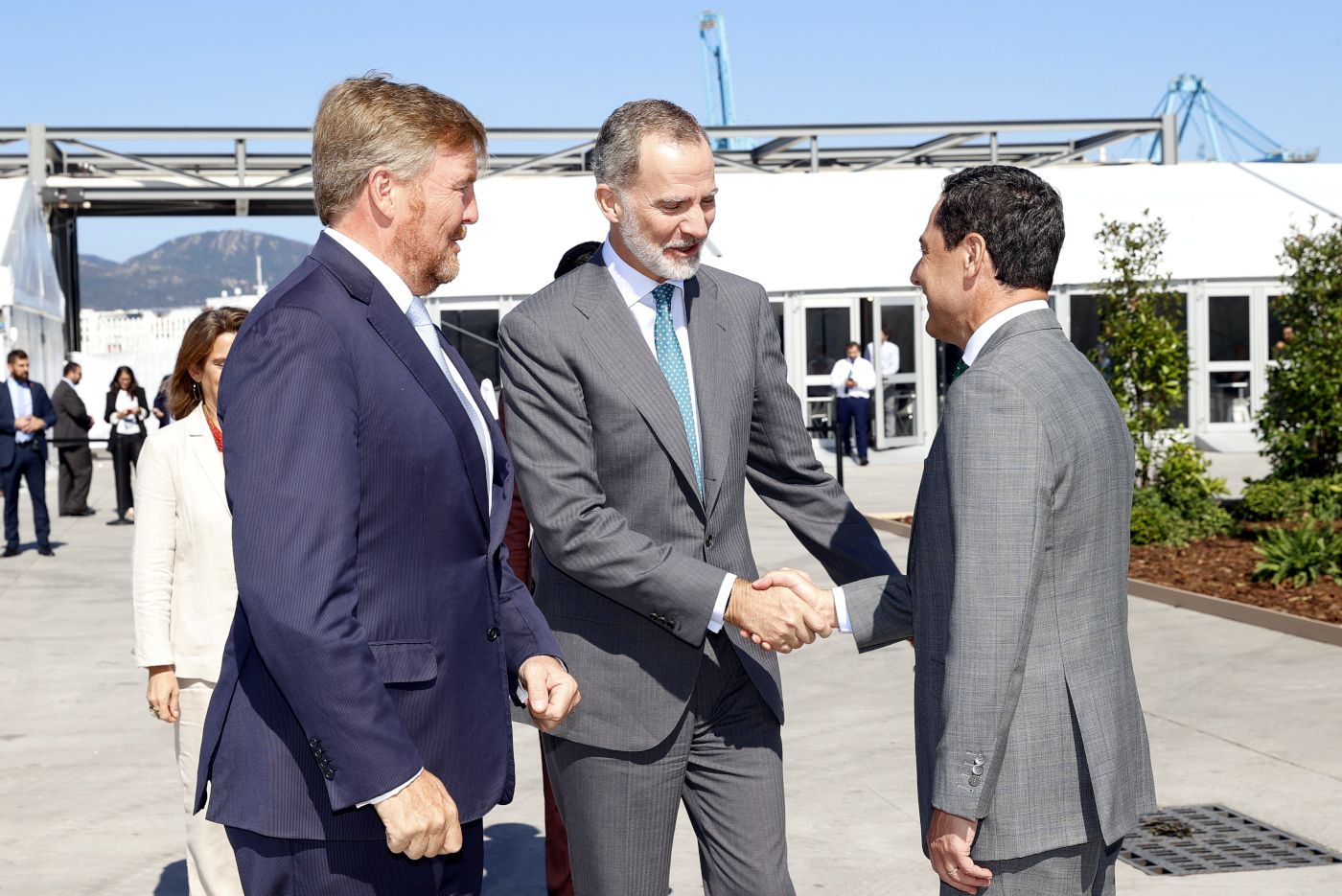 © Casa de S.M. el Rey. Los reyes de España y Holanda visitan el Puerto de Algeciras para respaldar el corredor marítimo de hidrógeno verde entre el Norte y el Sur de Europa