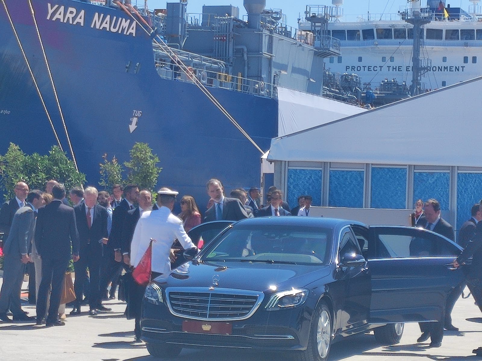 Sandra Domínguez y Mariángeles Benito / 8Directo. Los reyes de España y Holanda visitan el Puerto de Algeciras para respaldar el corredor marítimo de hidrógeno verde entre el Norte y el Sur de Europa