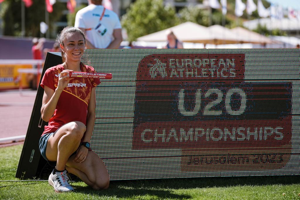 La atleta barreña Ana Prieto, con España, en el Campeonato de Europa Sub-20