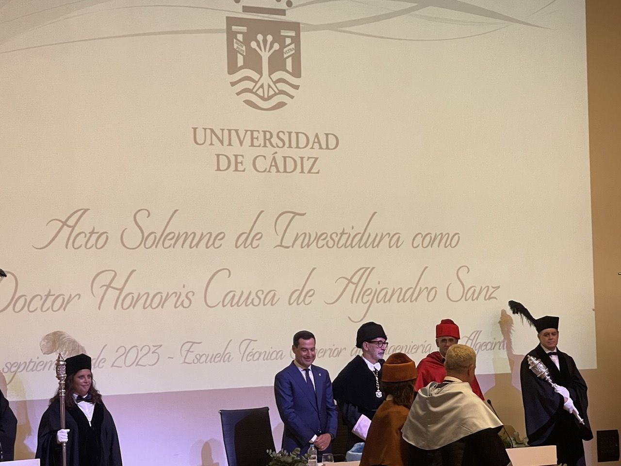 Acto de investidura de Alejandro Sanz como doctor Honoris Causa en Algeciras. Foto: Sofía Furse.