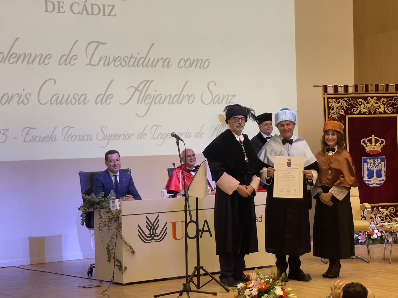 Acto de investidura de Alejandro Sanz como doctor Honoris Causa en Algeciras. Foto: Sofía Furse.