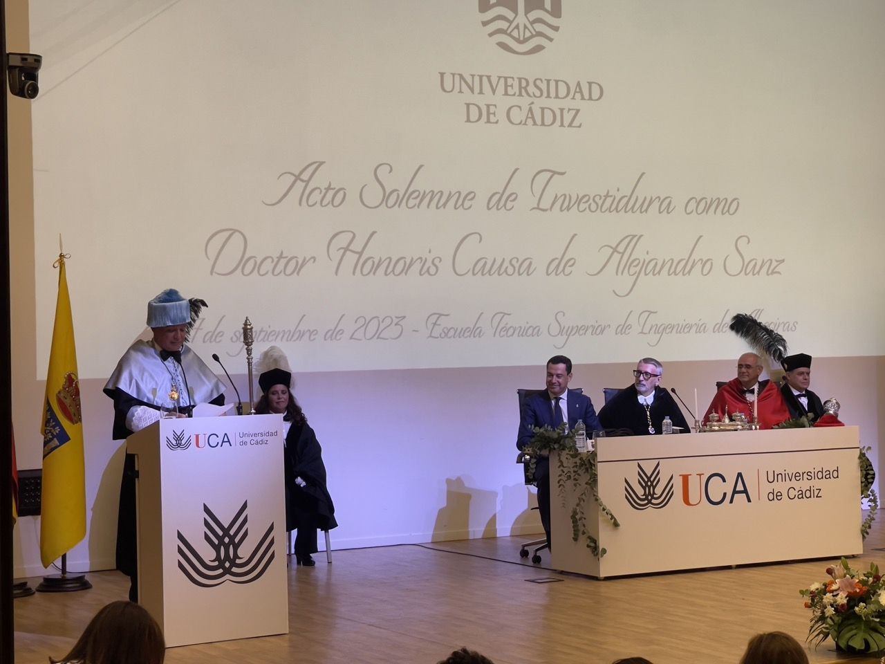 Acto de investidura de Alejandro Sanz como doctor Honoris Causa en Algeciras. Foto: Sofía Furse.