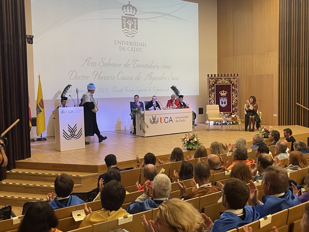 Acto de investidura de Alejandro Sanz como doctor Honoris Causa en Algeciras. Foto: Sofía Furse.