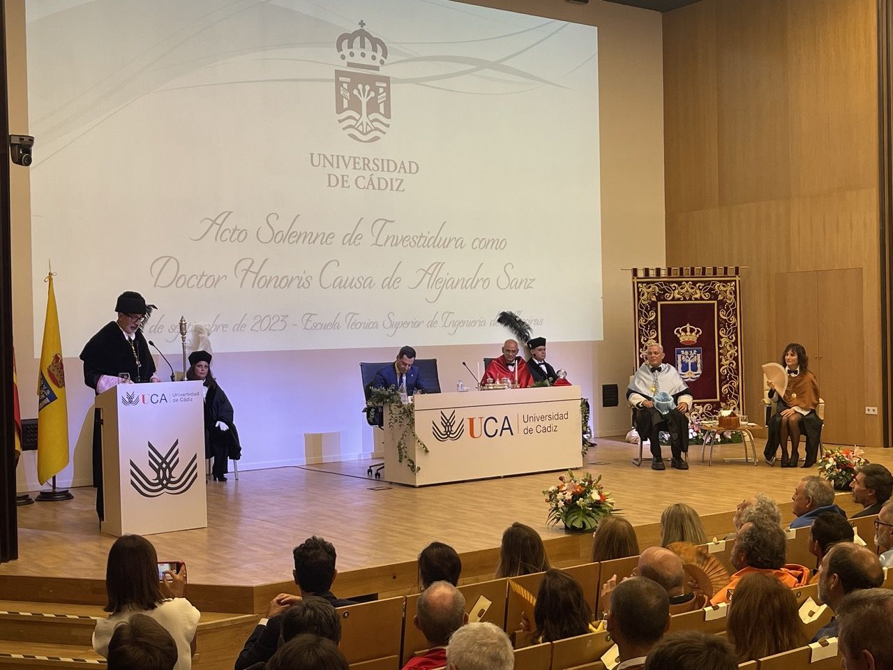 Acto de investidura de Alejandro Sanz como doctor Honoris Causa en Algeciras. Foto: Sofía Furse.