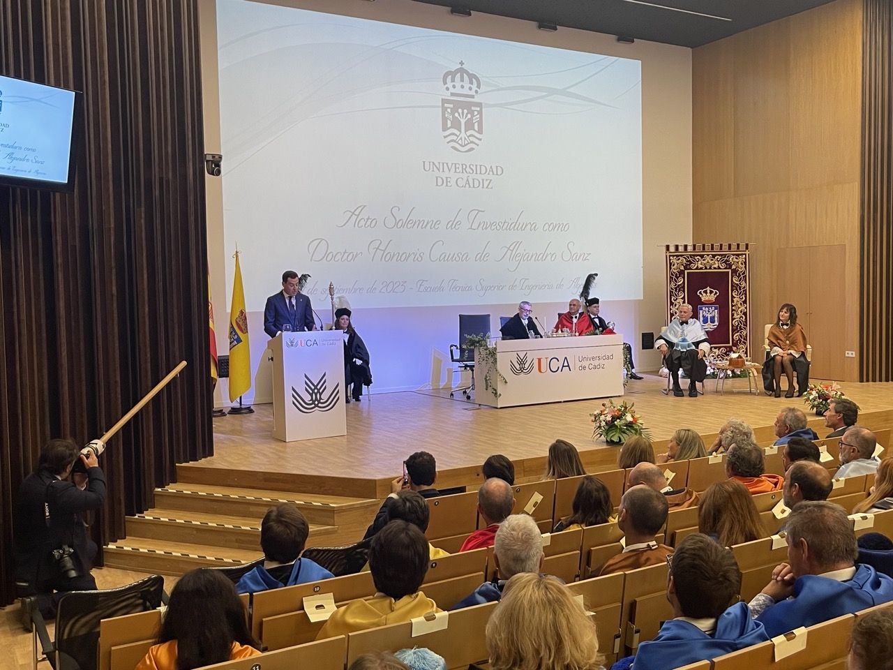 Acto de investidura de Alejandro Sanz como doctor Honoris Causa en Algeciras. Foto: Sofía Furse.