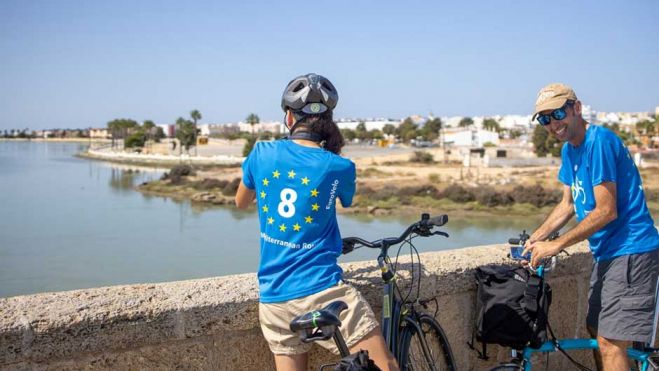 Itinerario Eurovelo 8 a su paso por San Fernando. 