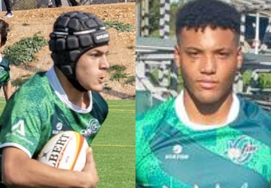 El sanroqueño Álvaro Vaca y el linense David Chico, con la Andaluza de rugby