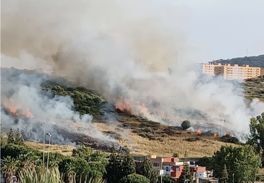 Declarado un incendio cerca de la A-7 a su paso por Algeciras