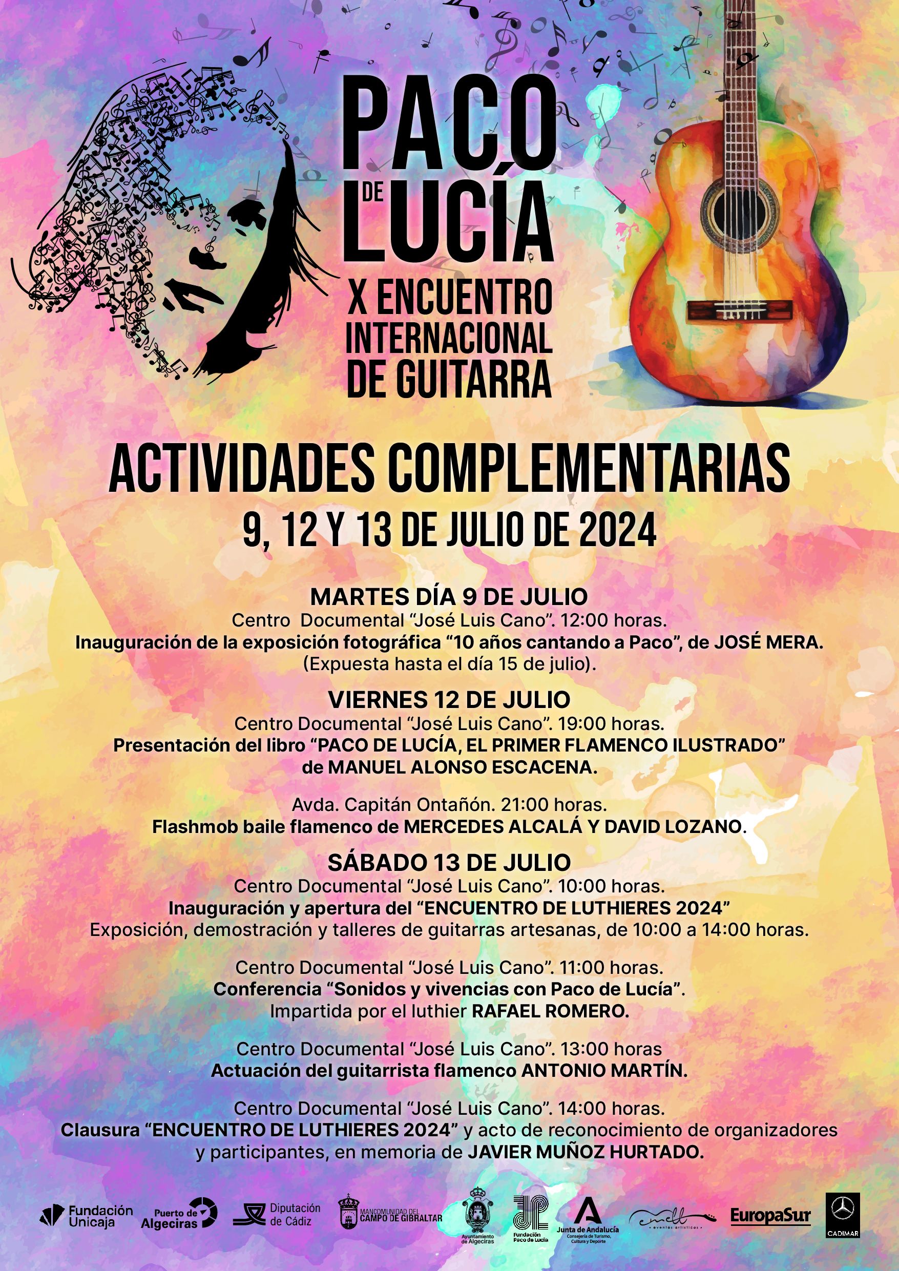 Cartel Actividades complementarias X Encuentro Paco de Lucía