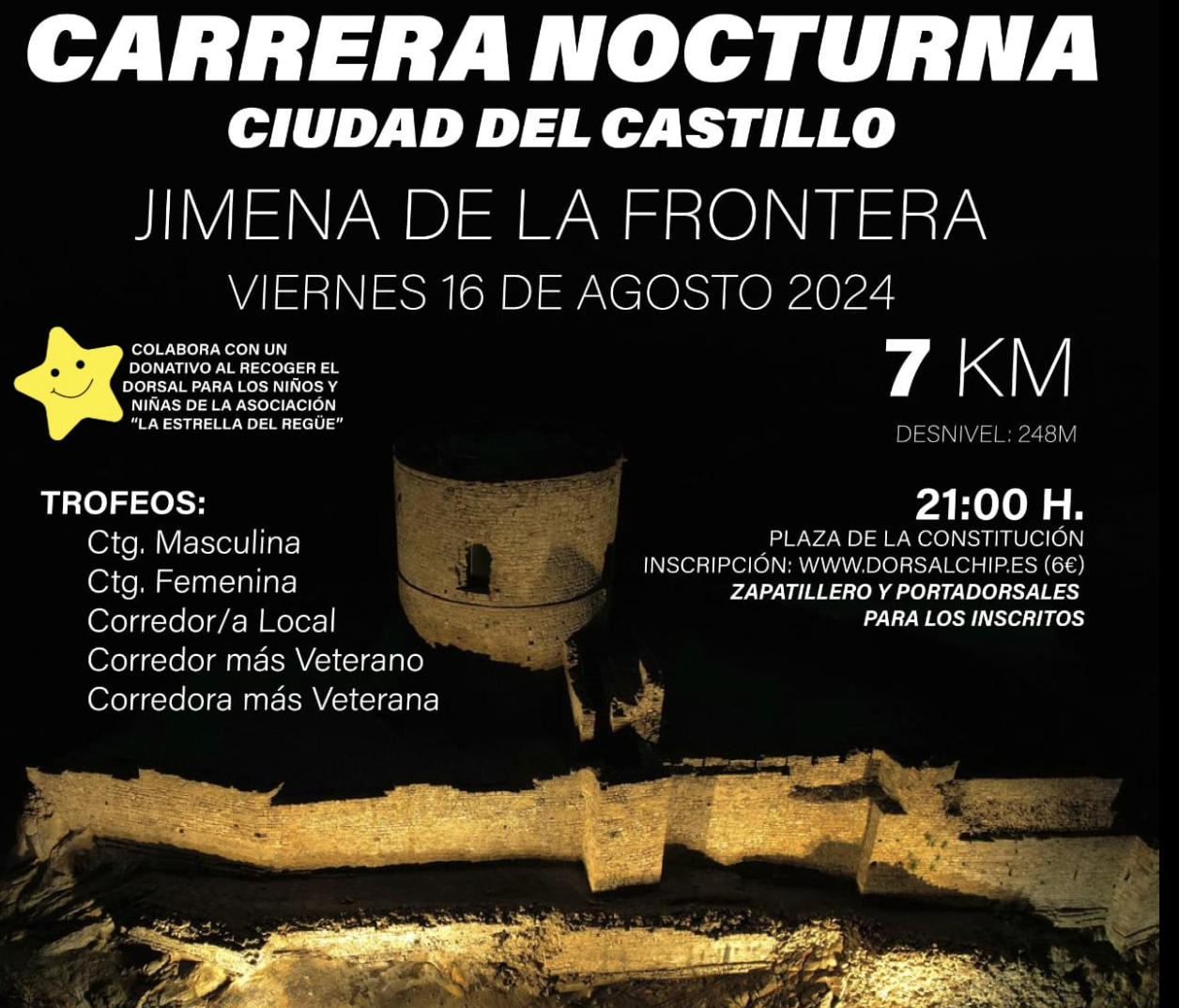 La IV Carrera Nocturna 'Ciudad del Castillo de Jimena de la Frontera' será el 16 de agosto
