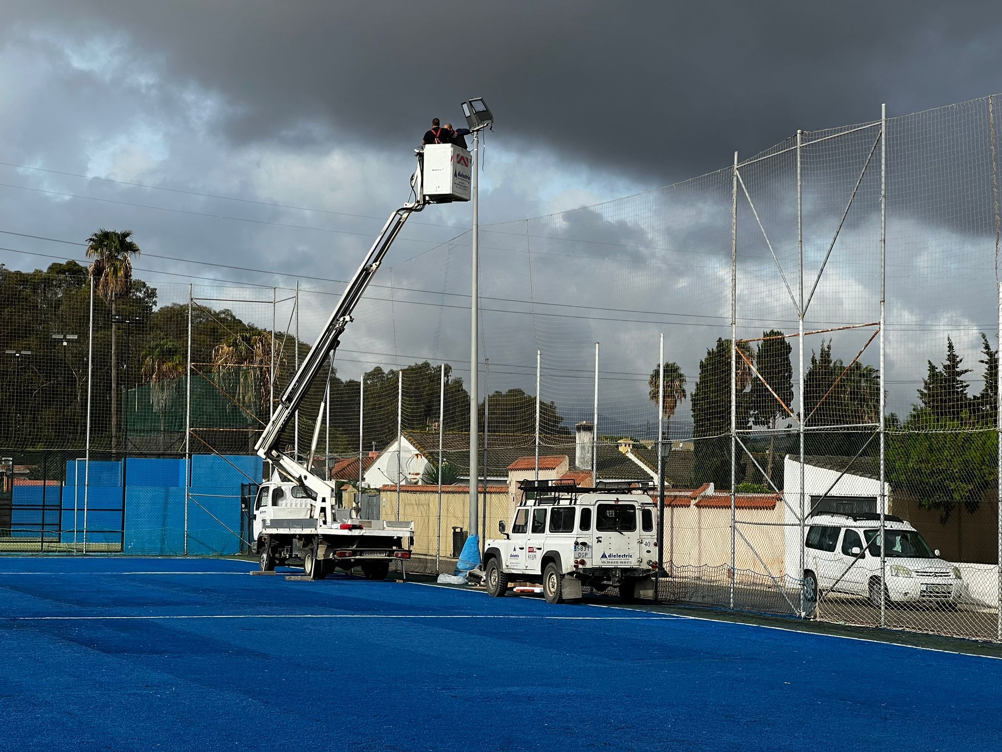 Trabajos para el cambio de iluminación.