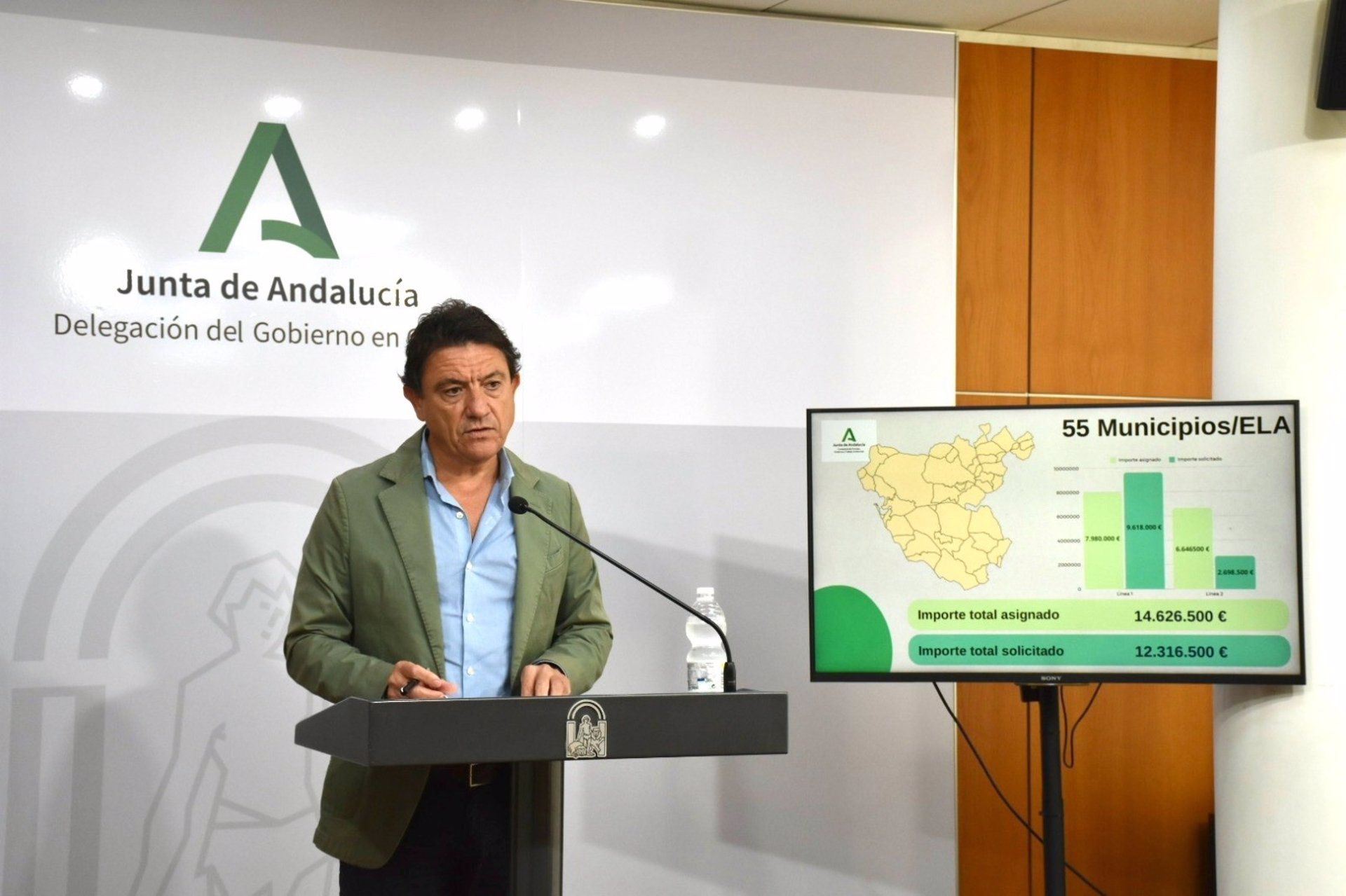 Empleo convoca 1,6 millones de euros para acciones de FP gratuitas para desempleados.  El delegado de Empleo de la Junta en Cádiz, Daniel Sánchez, en rueda de prensa en una imagen de archivo. - JUNTA DE ANDALUCÍA.