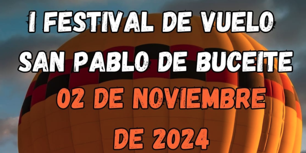 Parte del cartel promocional. Jimena acoge el 2 de noviembre el I Festival de Vuelo con viajes en paramotor biplaza