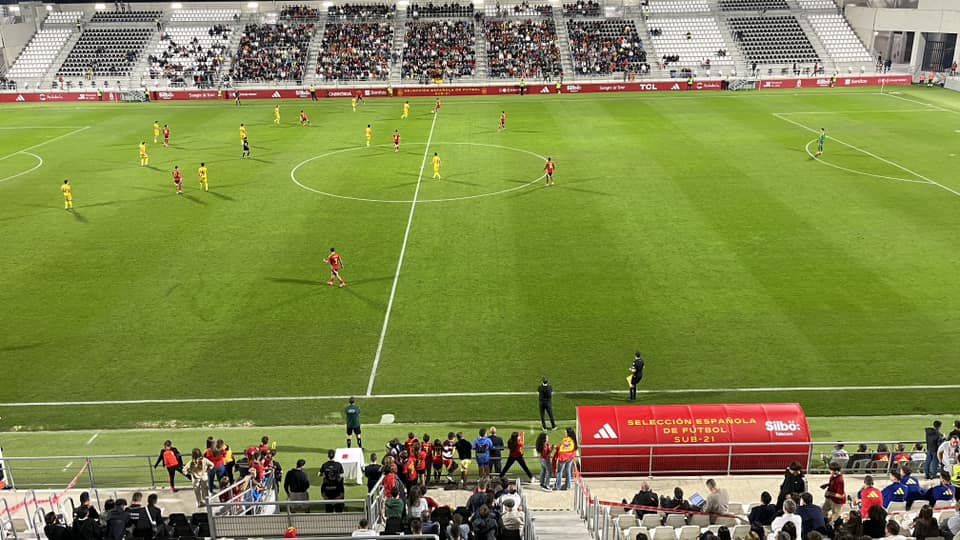 Imagen del partido de la sub-21 en el estadio municipal 'Ciudad de La Línea'. La Línea, escenario del amistoso de la sub-21 frente a Inglaterra el próximo 15 de noviembre