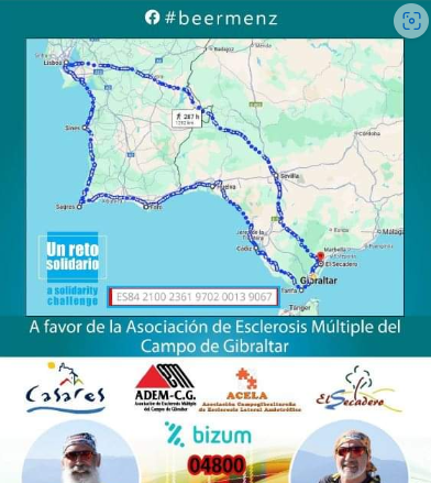 San Roque apoya el Reto Solidario Beermenz, un recorrido hasta Lisboa a favor de la esclerosis y la ELA.