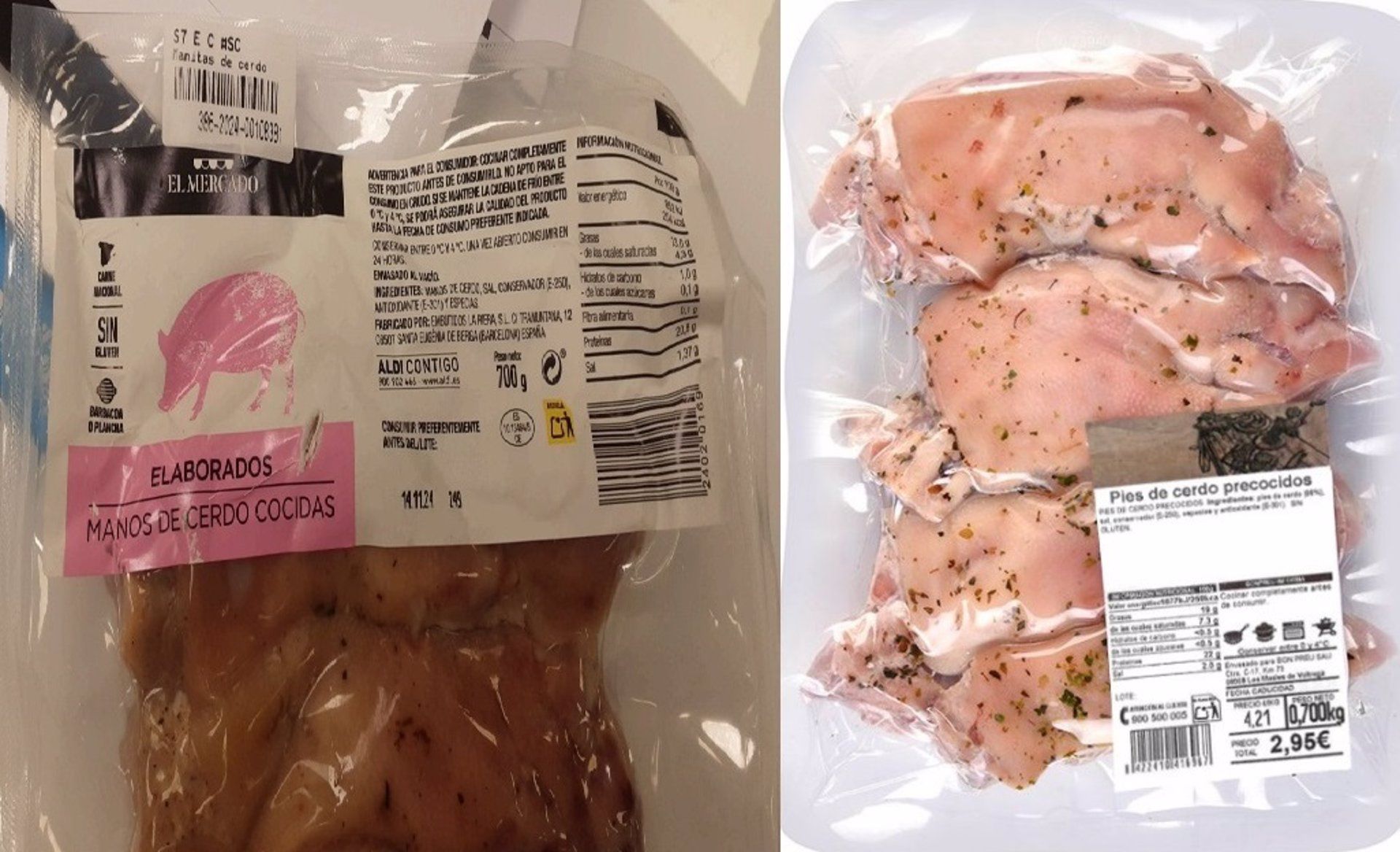 Alerta por presencia de Listeria monocytogenes en manos cocidas y pies precocidos de cerdo procedentes de España