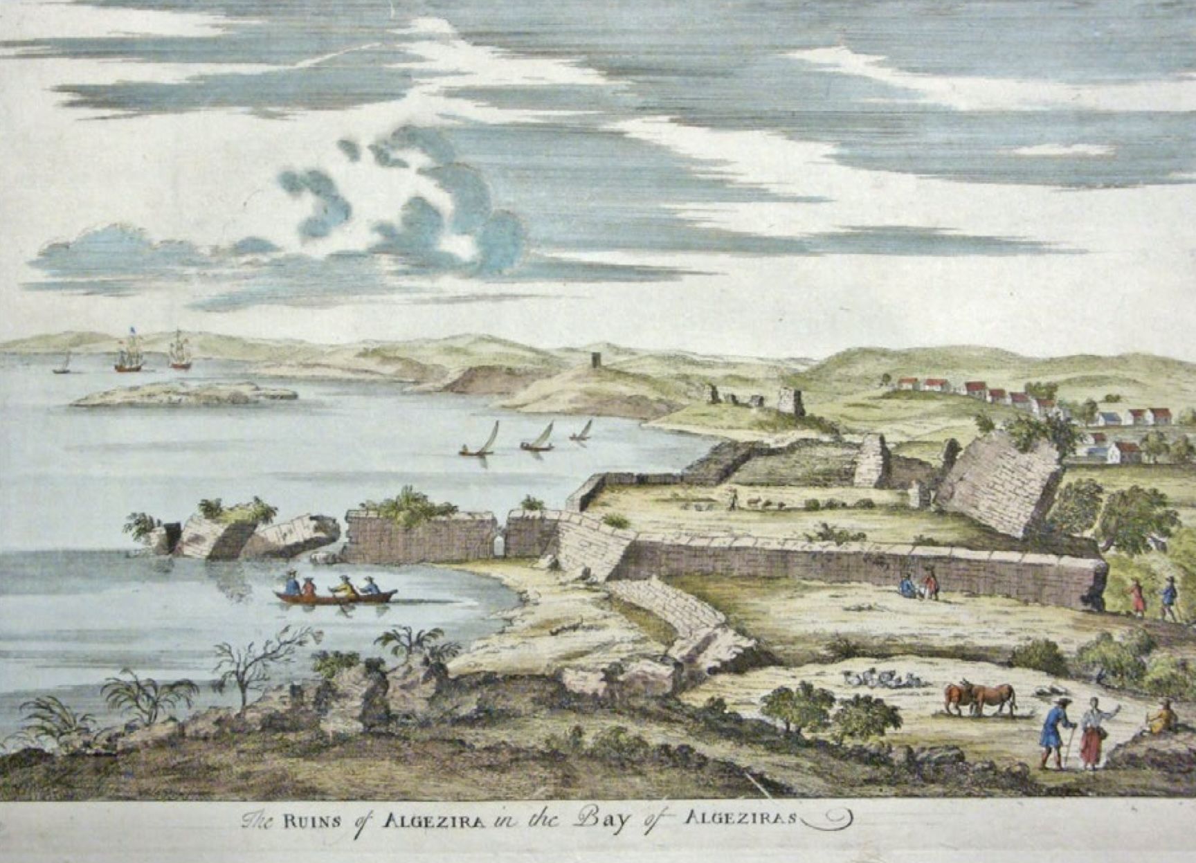  Lámina 3. Grabado donde se muestra la población de Algeciras, realizado en 1716 y publicado en 1726 en la obra Remarks on Several Parts of Europe de John Durant Breval