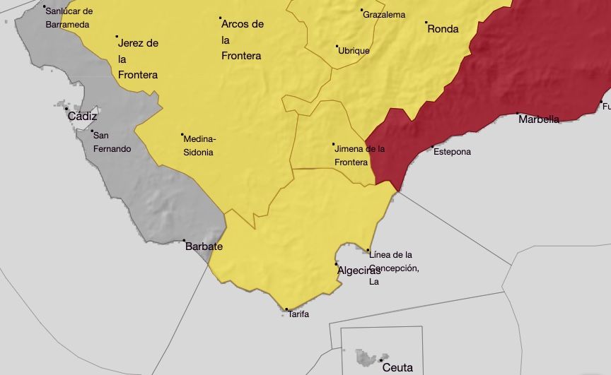 Titular: El Valle del Guadiaro, incluido en la alerta roja por "riesgo extremo por lluvias". 