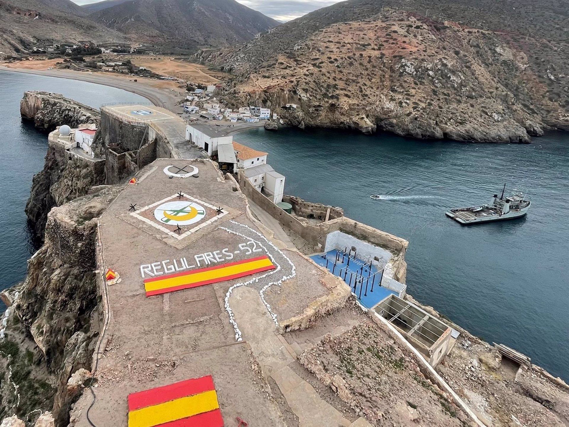 El buque 'Mar Caribe' finaliza el primer apoyo de 2025 a islas y peñones españolas en el norte de África. Foto: LA ARMADA.